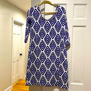 Persifor size XL blue and white stretchy dress.